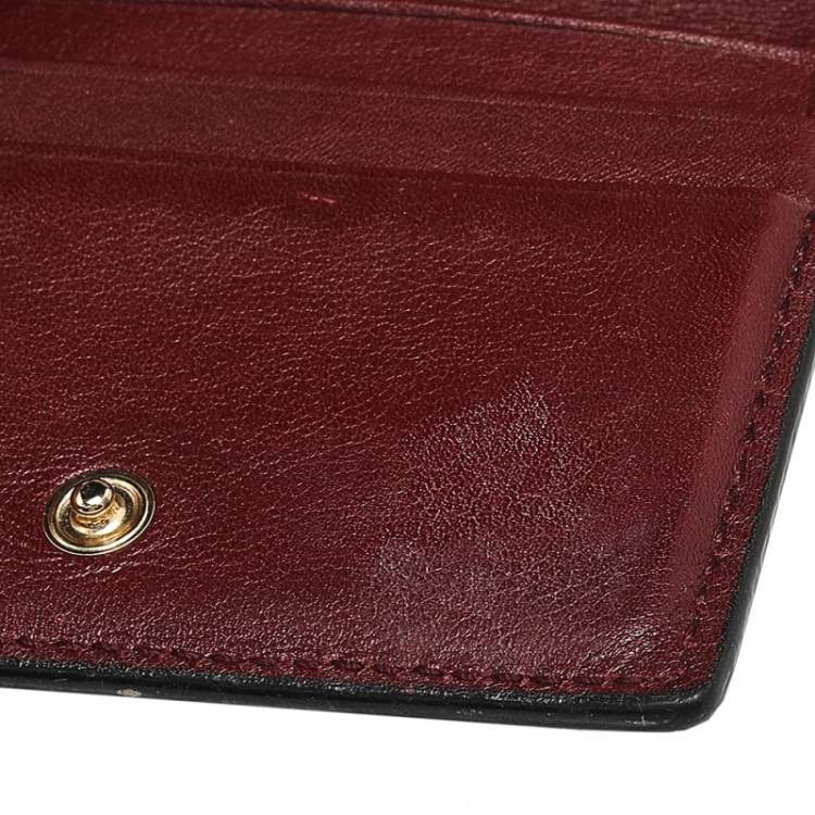 Pre Owned Gucci Burgundy Microguccissima Leather Bifold Card Holder