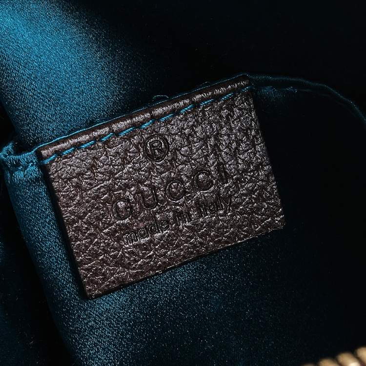 Pre Owned Gucci Beige/Ebony GG Supreme Coated Canvas And Leather Small Ophidia Shoulder Bag
