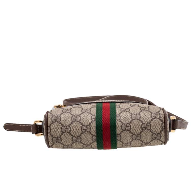 مملوكة مسبقًا Gucci Beige/Ebony GG Supreme Coated Canvas And Leather Mini Ophidia Crossbody Bag