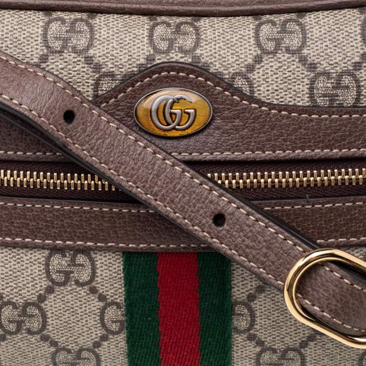 مملوكة مسبقًا Gucci Beige/Ebony GG Supreme Coated Canvas And Leather Mini Ophidia Crossbody Bag