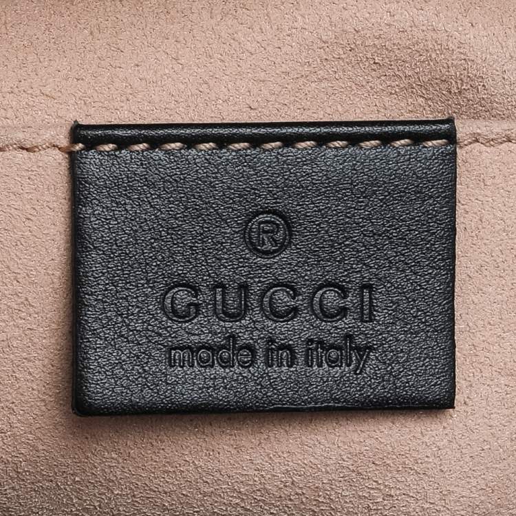 Pre Owned Gucci Black Matelassé Leather GG Marmont Backpack