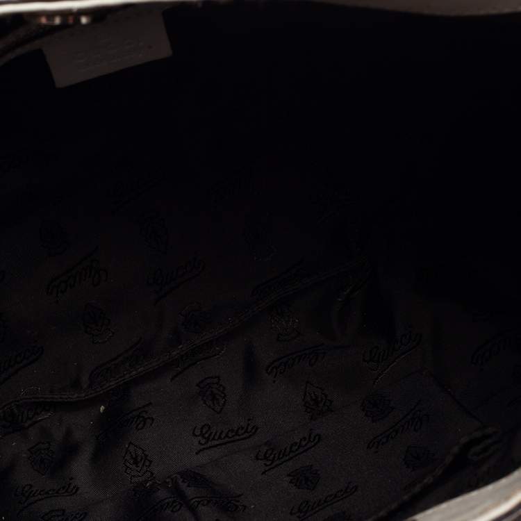 Pre Owned Gucci White Coated Canvas and Leather Medium Queen Hobo