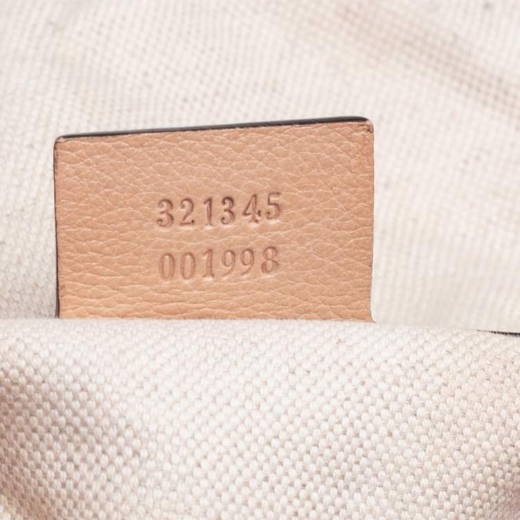 Pre Owned Gucci Beige Leather Medium Bamboo Shopper Tote