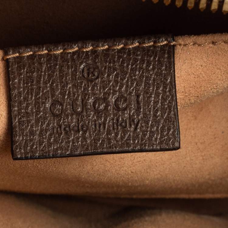 Pre Owned Gucci Beige/Ebony GG Supreme Canvas and Leather Mini Ophidia Shoulder Bag