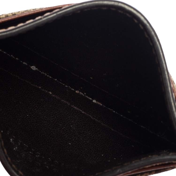 Pre Owned Gucci Beige/Brown GG Supreme Canvas Card Holder