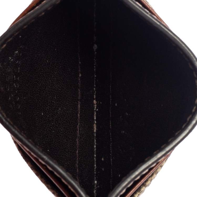 Pre Owned Gucci Beige/Brown GG Supreme Canvas Card Holder