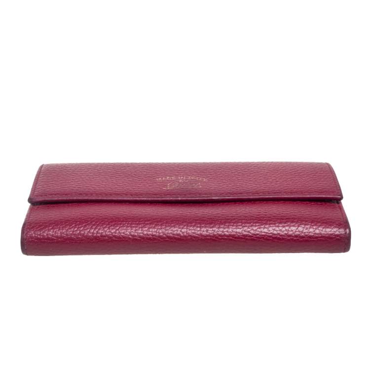 Pre Owned Gucci Burgundy Leather Swing Continental Wallet