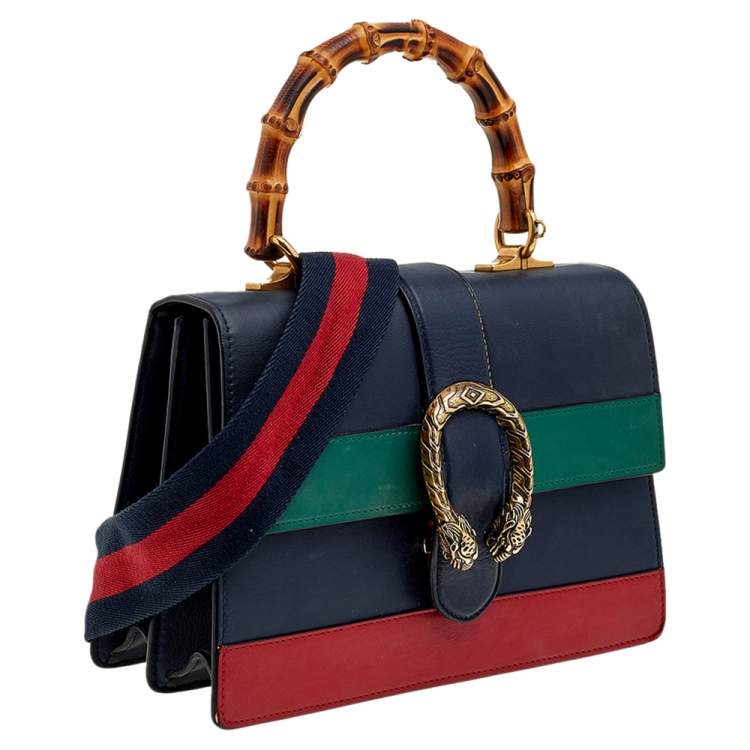 Pre Owned Gucci Multicolor Leather Dionysus Medium Bamboo Top Handle Bag