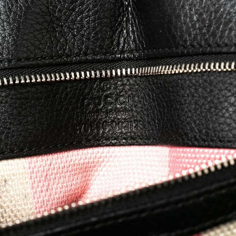 Pre Owned Gucci Black Leather Large Bamboo Daily Top Handle Bag