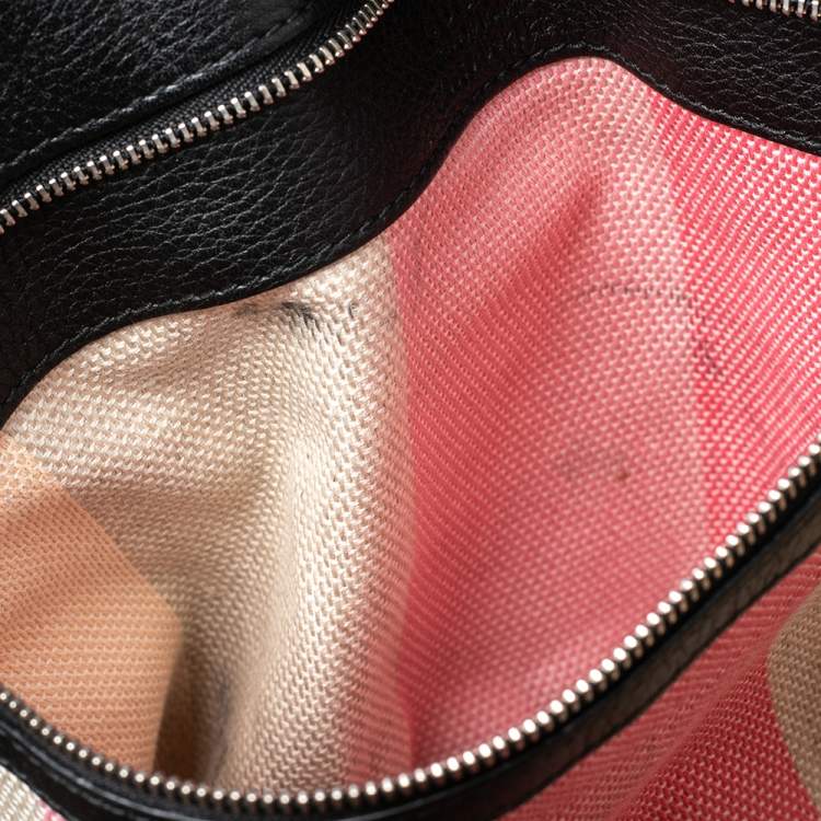 Pre Owned Gucci Black Leather Large Bamboo Daily Top Handle Bag