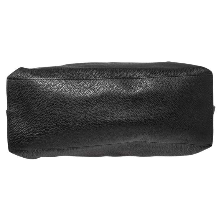 Pre Owned Gucci Black Leather Large Bamboo Daily Top Handle Bag
