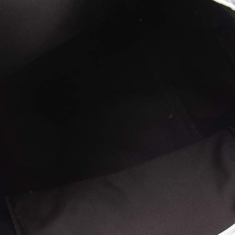 Pre Owned Gucci White/Beige GG Supreme Canvas and Patent Leather Large Joy Tote 