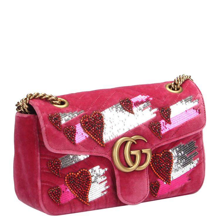 Gucci pink velvet online bag