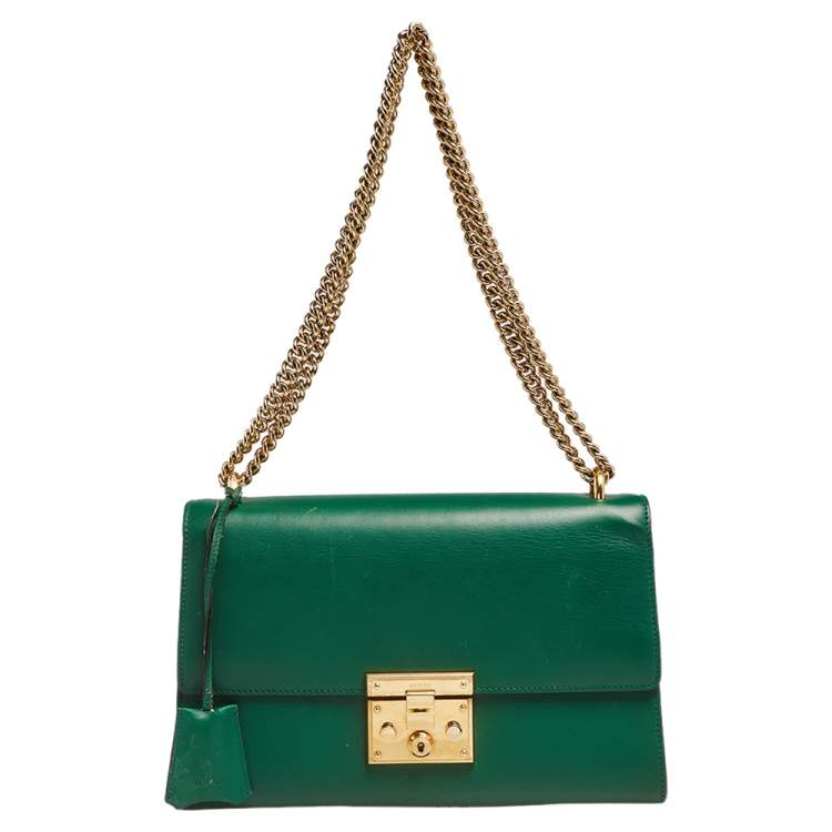 Gucci Green Leather Medium Padlock Shoulder Bag Gucci The Luxury Closet