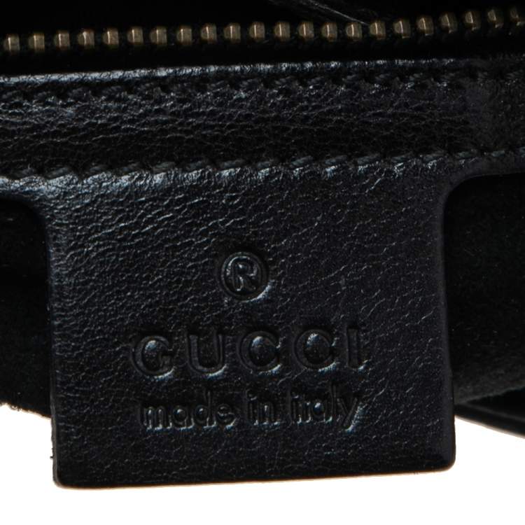 Pre Owned Gucci Black Python Studded Babouska Tote