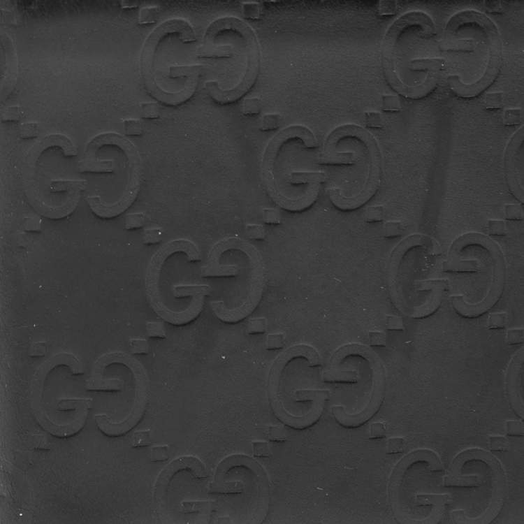 Pre Owned Gucci Black Guccissima Leather Bifold Wallet