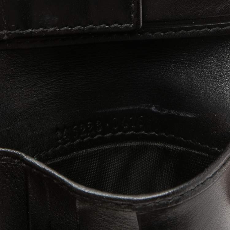 Pre Owned Gucci Black Guccissima Leather Bifold Wallet