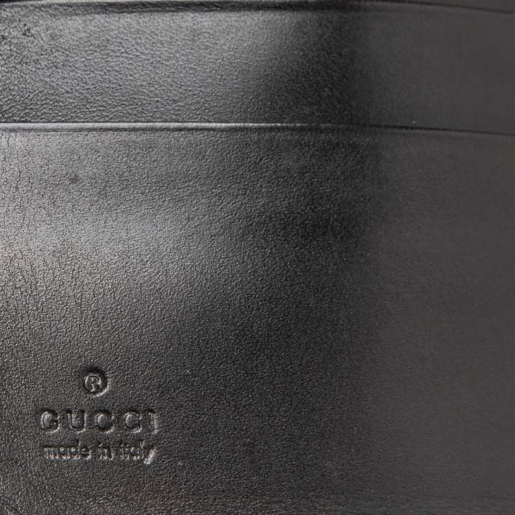 Pre Owned Gucci Black Guccissima Leather Bifold Wallet