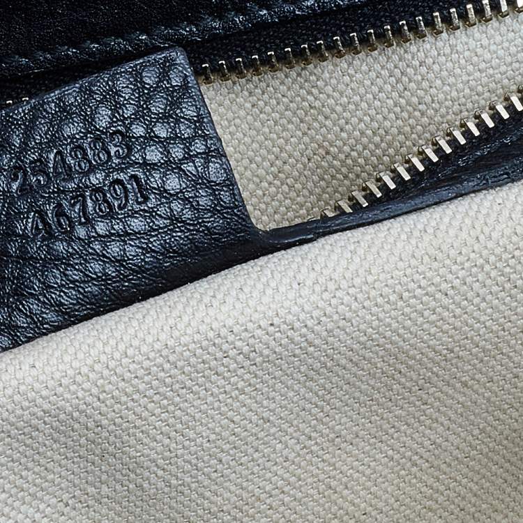 Pre Owned Gucci Black Leather New Bamboo Tassel Top Handle Bag