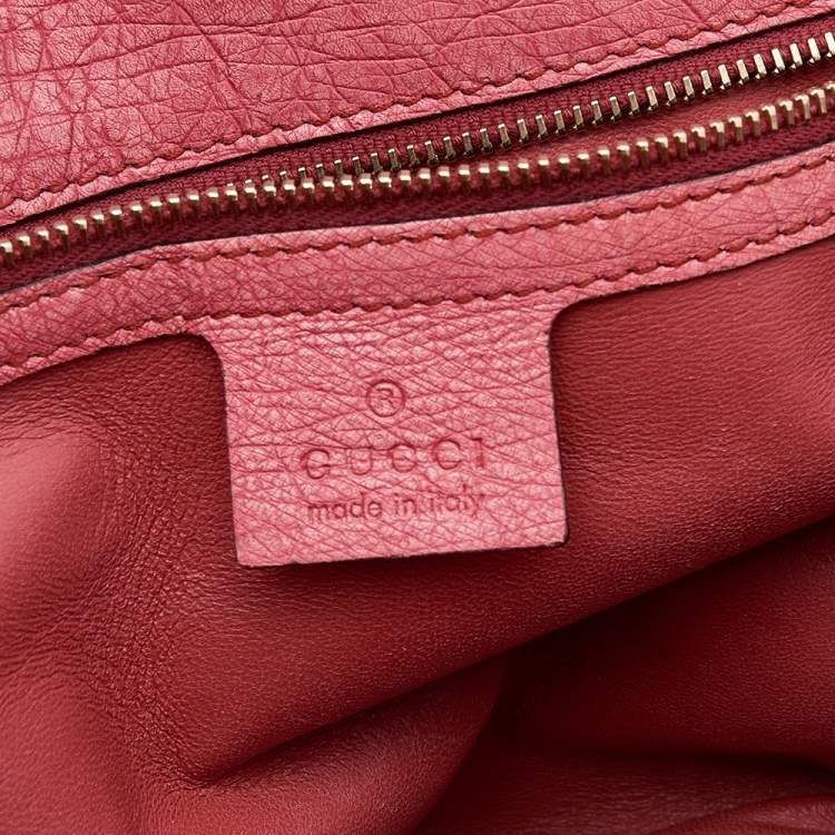 Pre Owned Gucci Orange Ostrich Leather Bamboo Top Handle Bag
