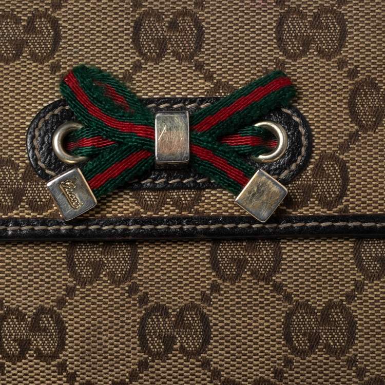 Pre Owned Gucci GG Canvas And Leather Princy Compact Wallet