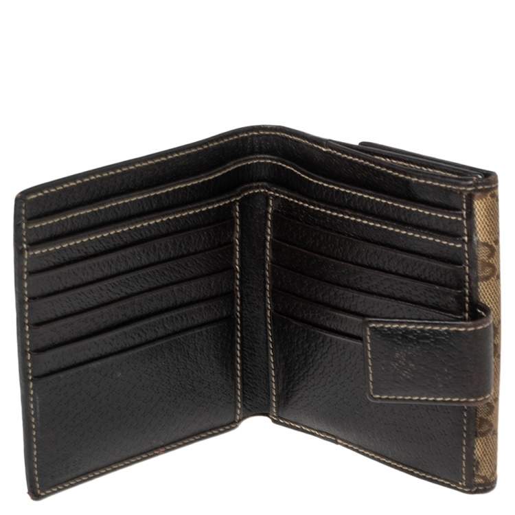 Pre Owned Gucci GG Canvas And Leather Princy Compact Wallet