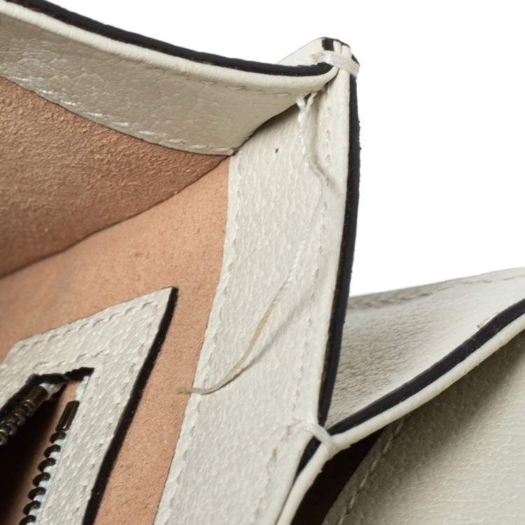 Pre Owned Gucci Beige/White Supreme Canvas And Leather Small Queen Margaret Top Handle Bag