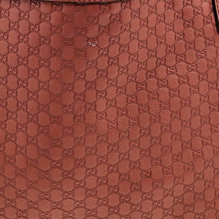 Pre Owned Gucci Rust Microguccissima Leather Bree Tote