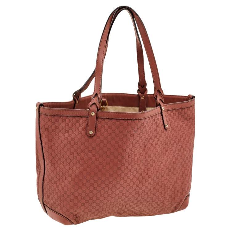 Pre Owned Gucci Rust Microguccissima Leather Bree Tote