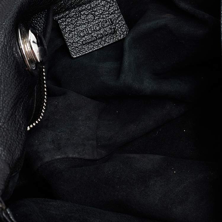 Pre Owned Gucci Black Leather Blondie Flap Top Handle Bag