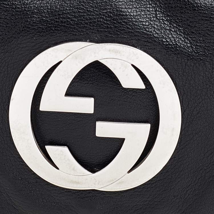 Pre Owned Gucci Black Leather Blondie Flap Top Handle Bag