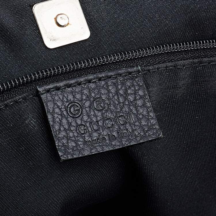 Pre Owned Gucci Black GG Canvas and Leather Abbey Pocket Tote