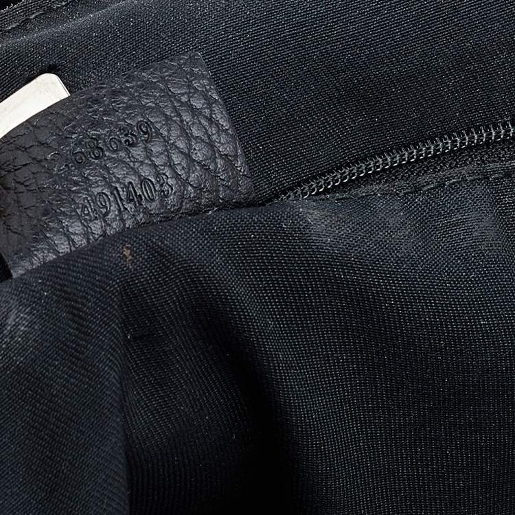 Pre Owned Gucci Black GG Canvas and Leather Abbey Pocket Tote