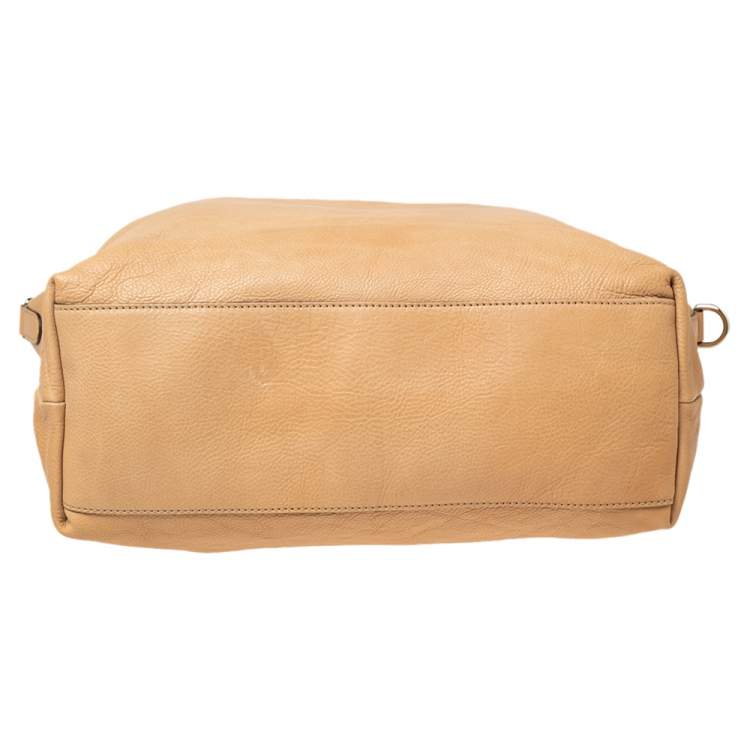 Pre Owned Gucci Beige Leather Medium Bamboo Shopper Tote