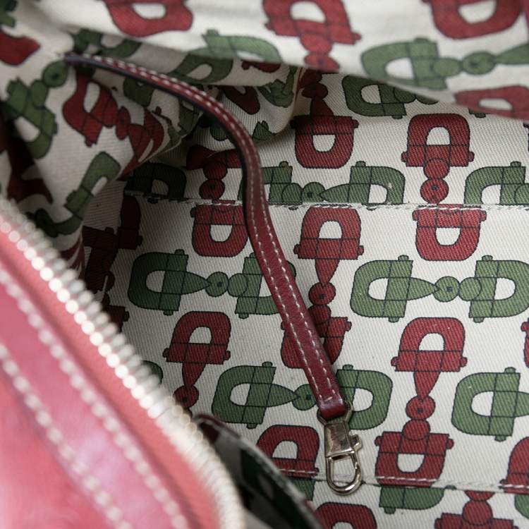 Pre Owned Gucci Red Guccissima Leather 85th Anniversary Medium Boston Bag