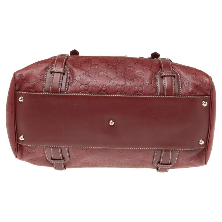 Pre Owned Gucci Red Guccissima Leather 85th Anniversary Medium Boston Bag