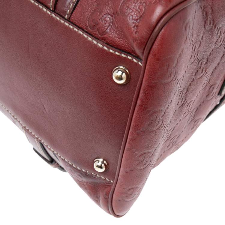 Pre Owned Gucci Red Guccissima Leather 85th Anniversary Medium Boston Bag