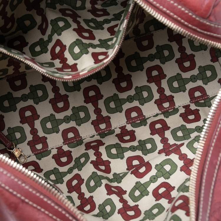 Pre Owned Gucci Red Guccissima Leather 85th Anniversary Medium Boston Bag