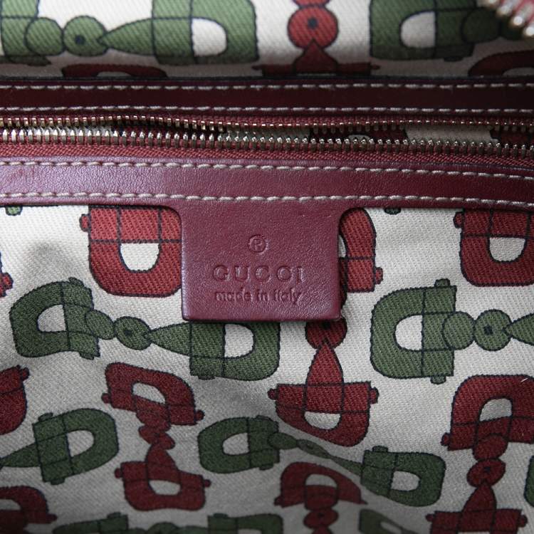 Pre Owned Gucci Red Guccissima Leather 85th Anniversary Medium Boston Bag