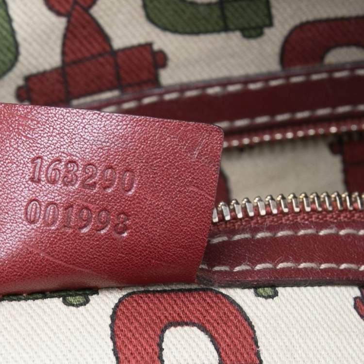 Pre Owned Gucci Red Guccissima Leather 85th Anniversary Medium Boston Bag