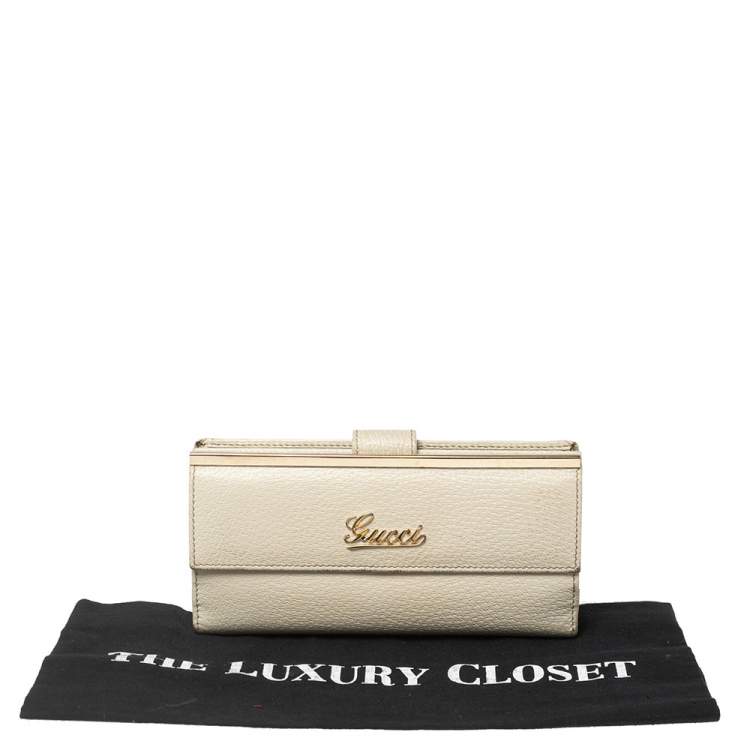 مملوكة مسبقًا Gucci Cream Leather Continental Wallet
