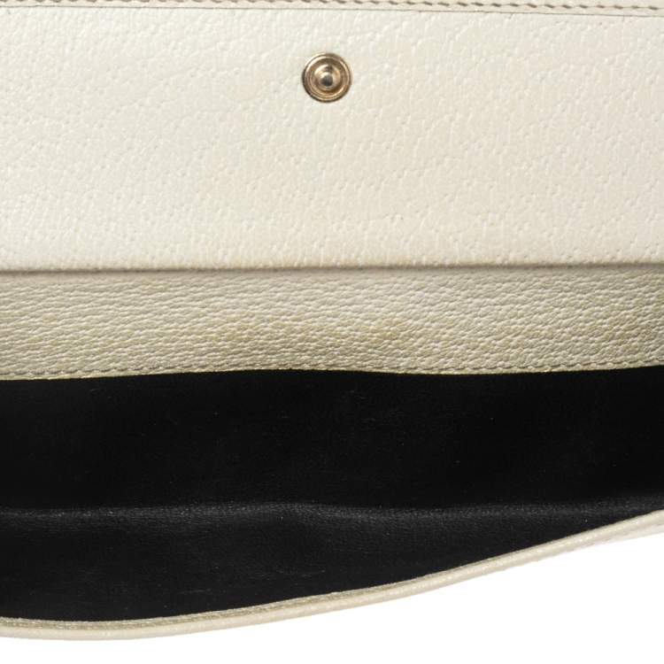 مملوكة مسبقًا Gucci Cream Leather Continental Wallet