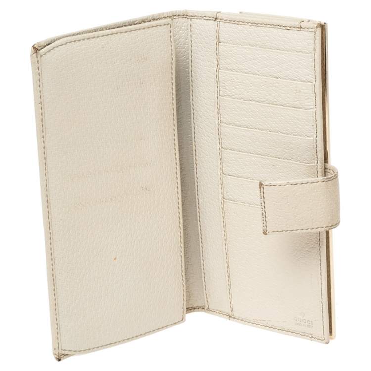 مملوكة مسبقًا Gucci Cream Leather Continental Wallet