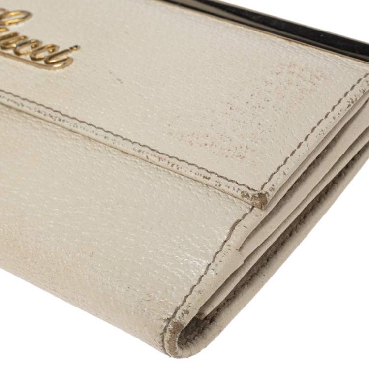 مملوكة مسبقًا Gucci Cream Leather Continental Wallet