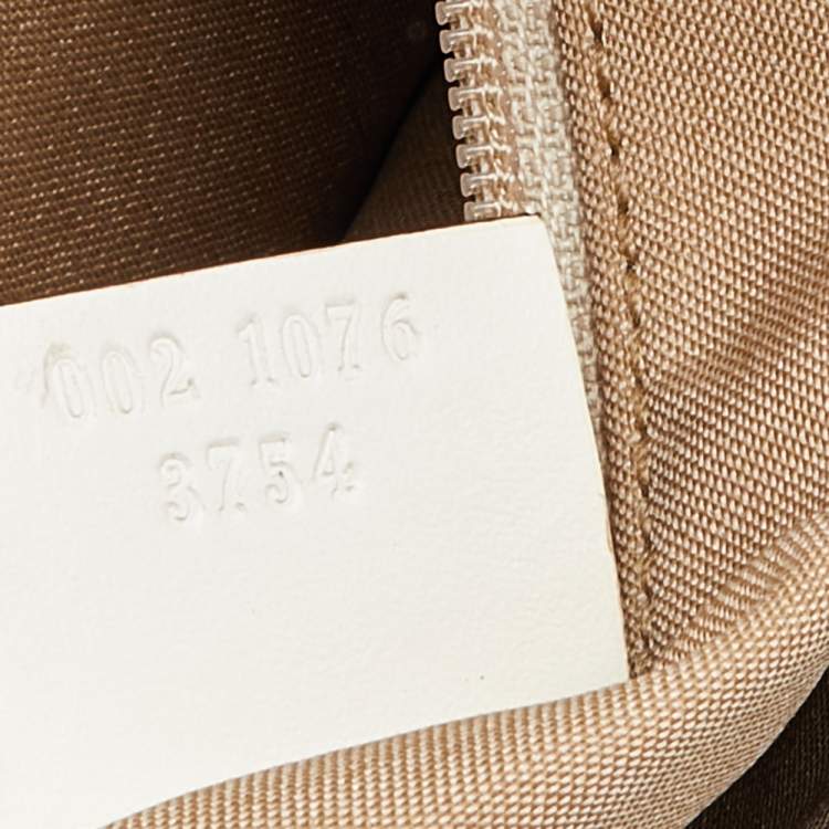 Pre Owned Gucci Off White GG Canvas and Leather Double Pocket Tote