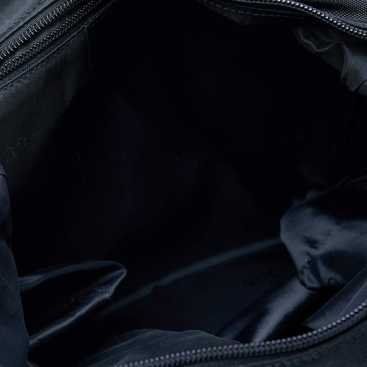 Pre Owned Gucci Black Nylon and Leather Hobo