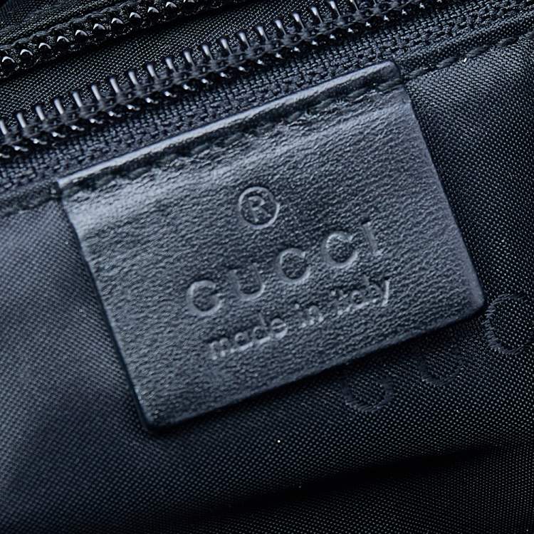 Pre Owned Gucci Black Nylon and Leather Hobo