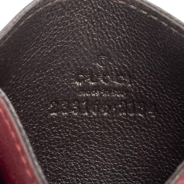 Pre Owned Gucci Red/Black Microguccissima Leather Card Holder