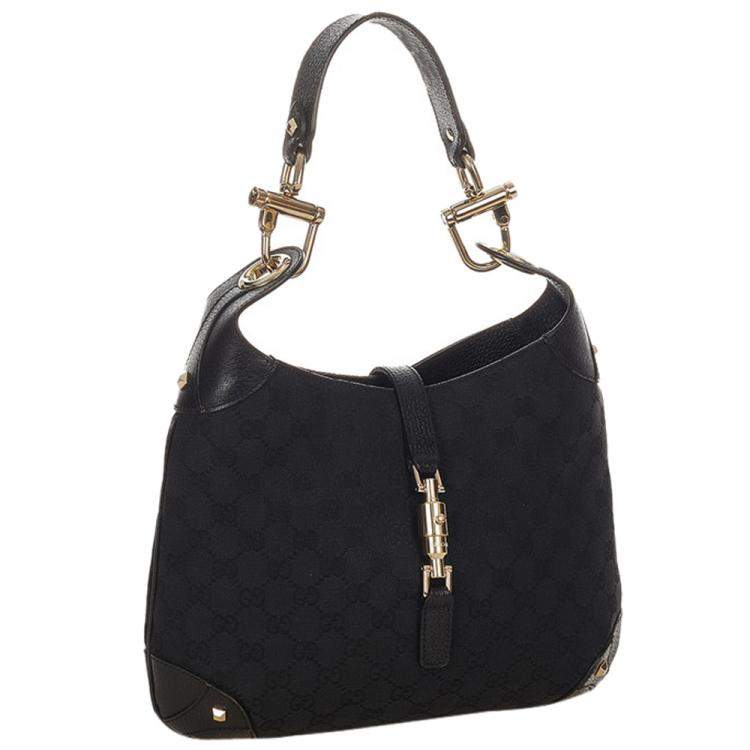 Gucci Black GG Monogram Canvas Shoulder Bag Gucci | The Luxury Closet