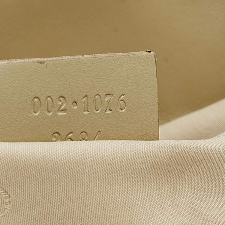 Pre Owned Gucci Beige Canvas and Leather Double Pocket Tote